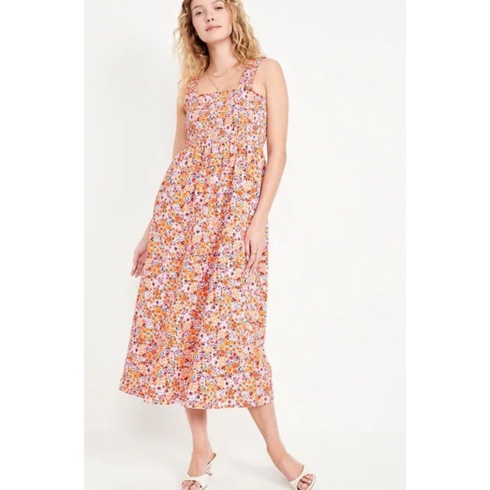 Old Navy Womens 4X Pink‎ Sleeveless Fit & Flare Midi dress